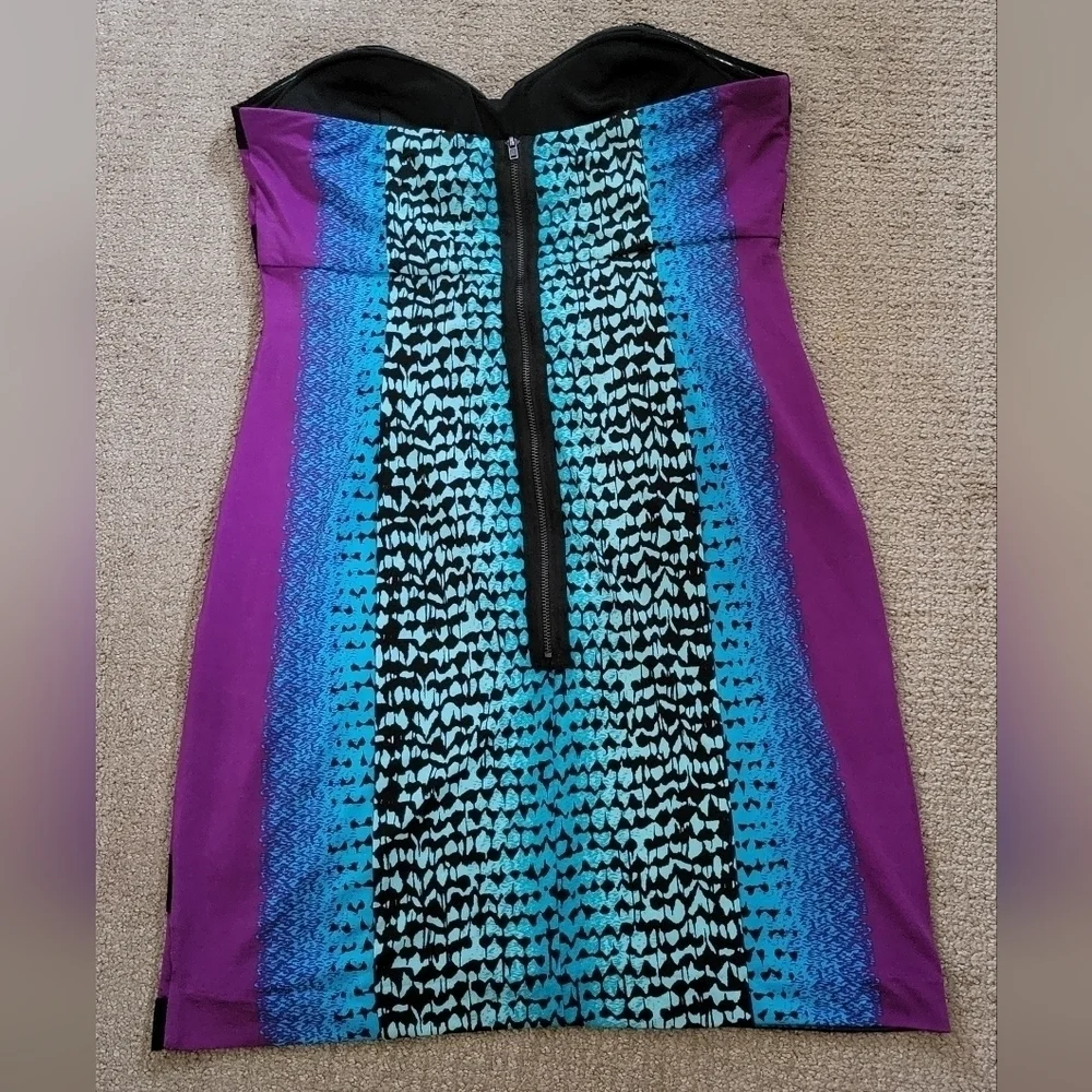 Rampage Vibrant Multi Color Strapless Lined Party Dress - Picture 7 of 14